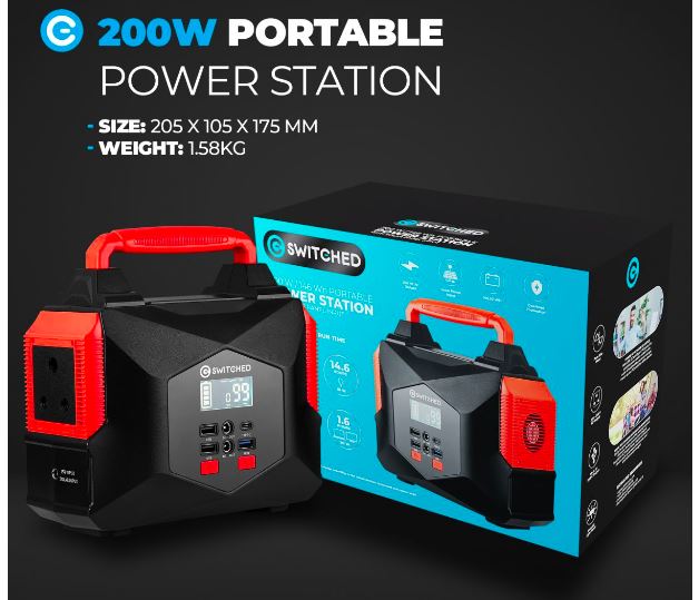 Switched 200W Portable Power Station (166.5Wh)