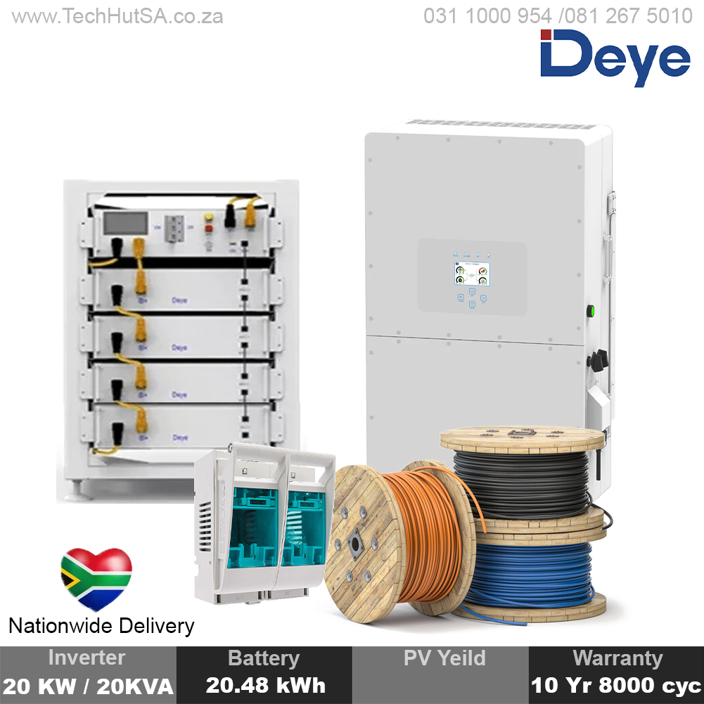 Deye Terminal Deye 20kW Hybrid Inverter With Deye 20.48KWH Battery Pack High-Voltage
