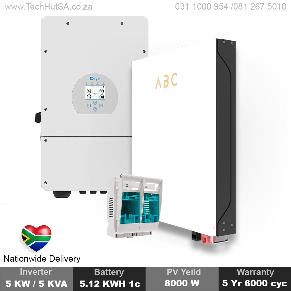 DEYE 5KW Inverter With ABC 5.12KWh Lithium Battery Inverter Kit