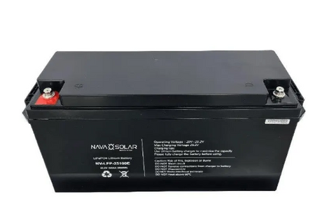 NavaSolar 25.6V 100AH 2.56kWH LifePO4 Lithium Battery For Solar Panel Power Inverter