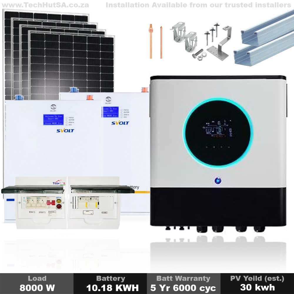 Voltronic 8KVA Solar Kit with SVOLT 10 KWH Lithium Battery