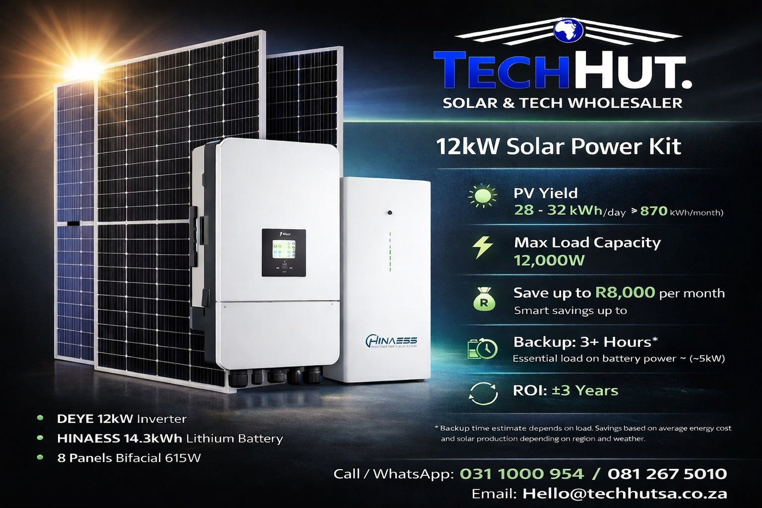 Deye Hybrid Power Solar Inverter 12KW single phase with Wifi dongle