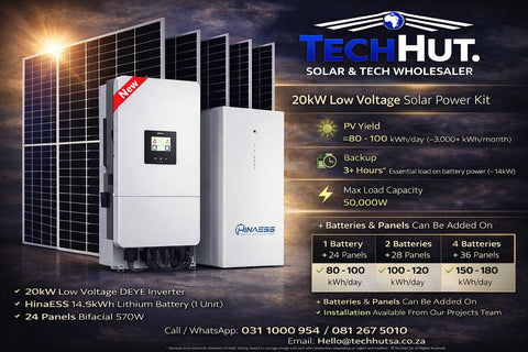 20kw Hybird LV Inverter - 2x 14KWh Dyness Battery + 30 Solar PV Panels