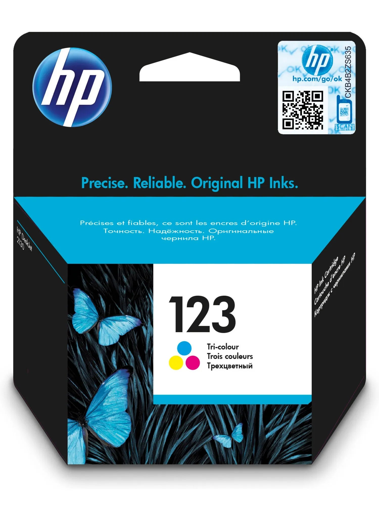 HP-123-Tri-color-Original-Ink-Cartridge;~100-pages.-(DeskJet-2130-and-2131).-.-