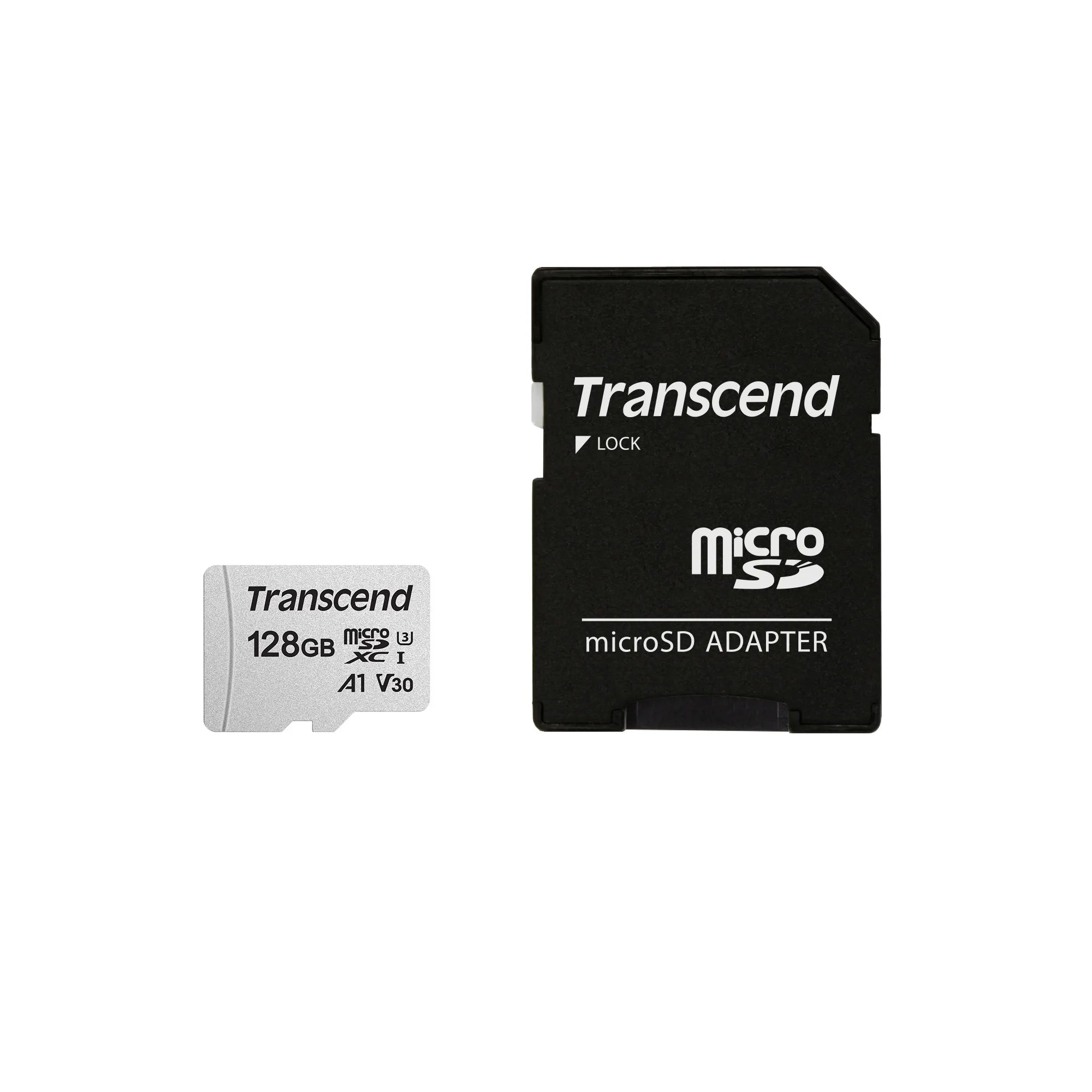 TRANSCEND-128GB-MICRO-SDXC-C-10-UHS-I-U1/U3-V30-A1-WITH-ADAPTOR