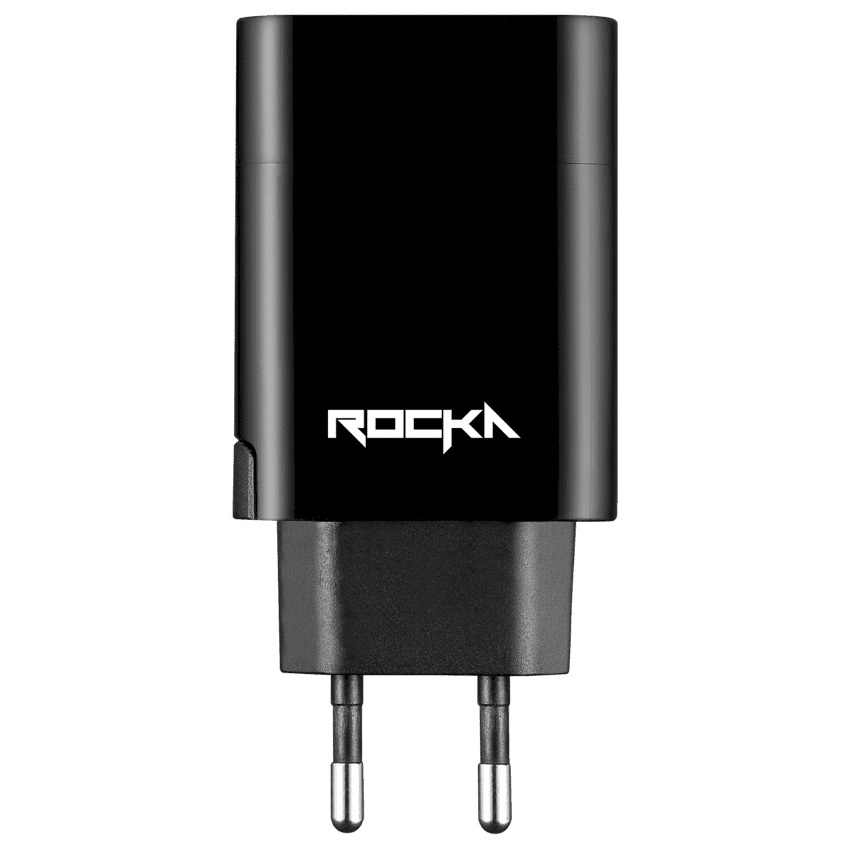 Rocka Rapid Series QC3.0 + PD Wall Charger, 18W, with cable