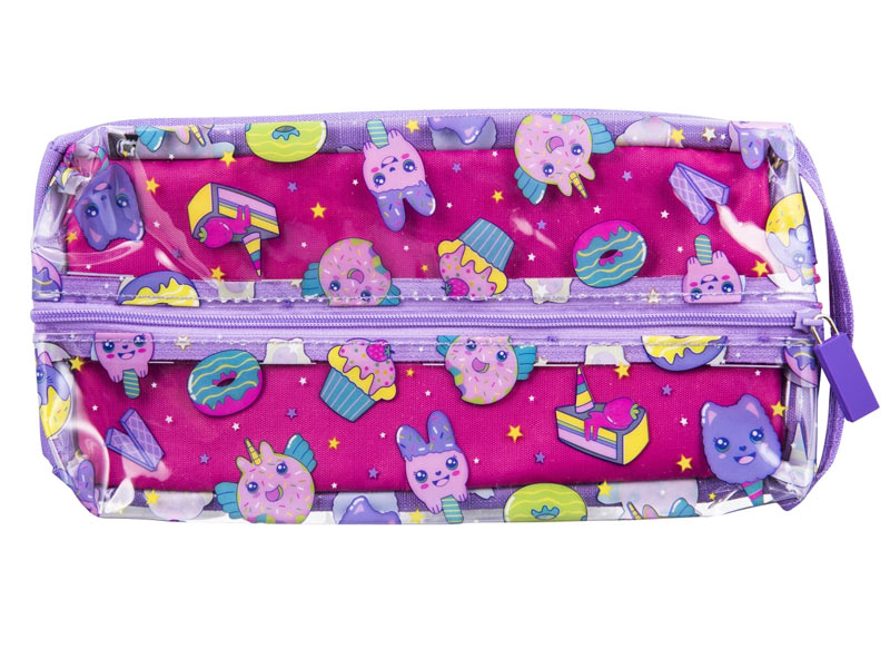 Quest Clear PVC Pencil Case Sugar Purple