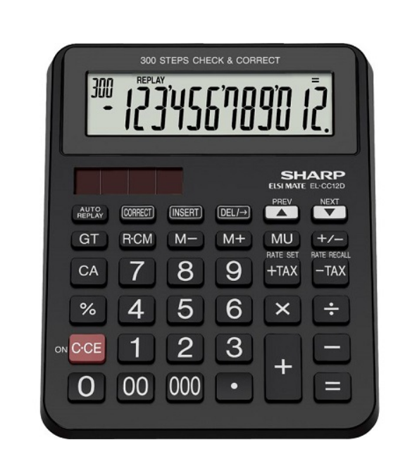 Sharp EL-CC12D Desk Calculator - CheckCorrect Tax 