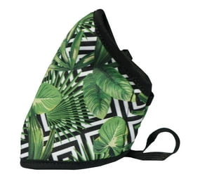 Clinic Gear Anti-Microbial Printed Mask Ladies Leaves - Green