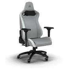 CORSAIR-TC200-Leatherette-Gaming-Chair;-Standard-Fit;-Light-Grey/White