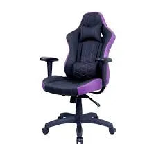 Cooler-Master-E1-Gaming-Chair;-Ergonomic-design;-Head-and-Lumbar-pillow;-Purple-and-black