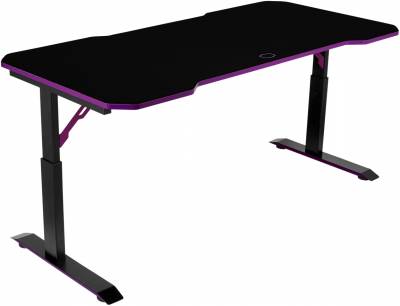 Cooler-Master-Gaming-Desk-GD160;-Black-and-Purple;-3-level-height-adjustable;-Cable-management;-Surface-Mousepad.