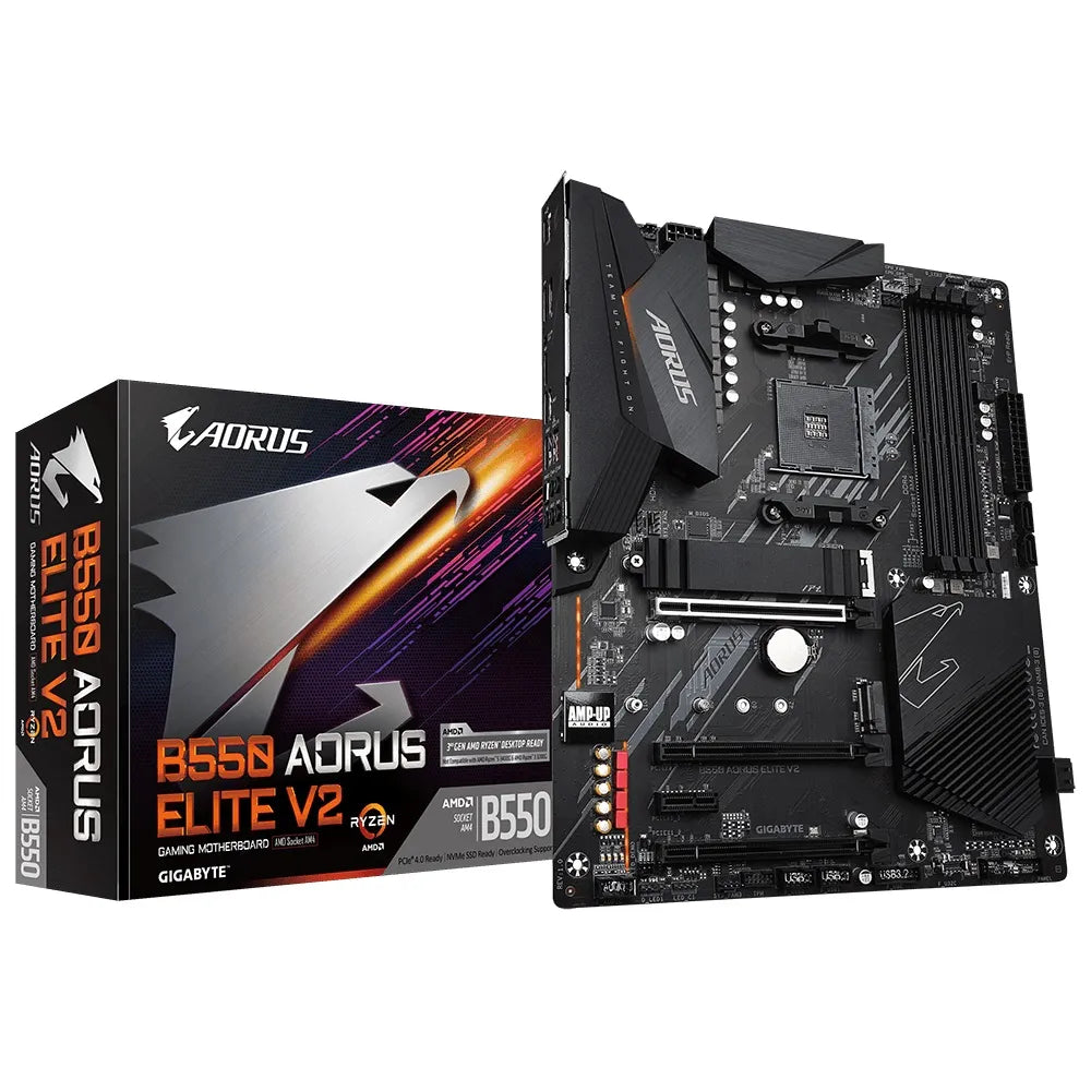GIGABYTE-Aorus-AMD-B550-Chipset-for-3rd-Generation-AMD-Ryzen™-processors;-4x-Dual-DDR4;-2x-M2;-HDMI;-DP;-ATX