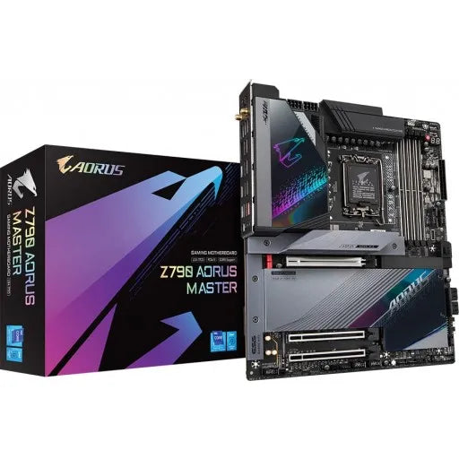 GIGABYTE-Aorus-Master-Intel®-Z790-Chipset-for-12th/13th-Gen-LGA-1700;-4x-DDR5;-5x-M2-(4x-G4)-;-WiFi+BT;-DP;-ATX.-