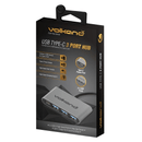 VolkanoX Core Hub series USB Type C to 3x USB 3.0 plus Power - 10cm - Charcoal