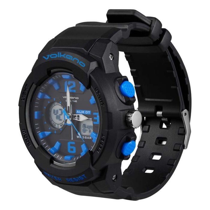 Volkano Session series Sports Watch - Black with Blue