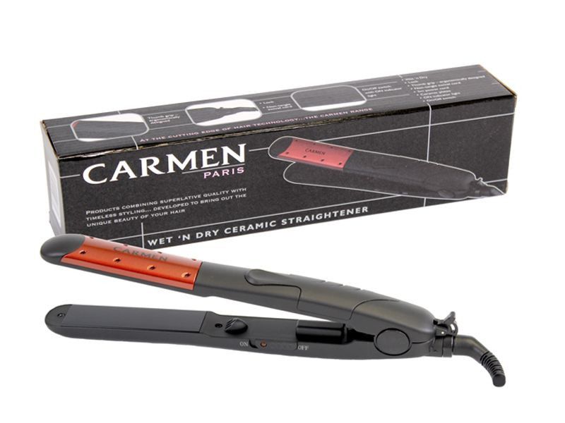 1237 - CARMEN WET 'N DRY STRAIGHTENER - BLACK